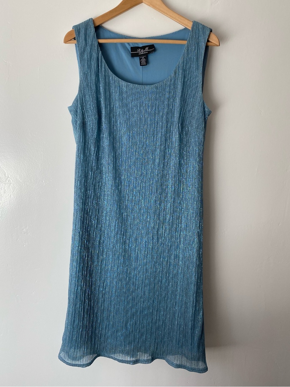 Blue Shimmer Party Dress Women's Sz 14 Cocktail Date Wedding Homecoming Sparkle